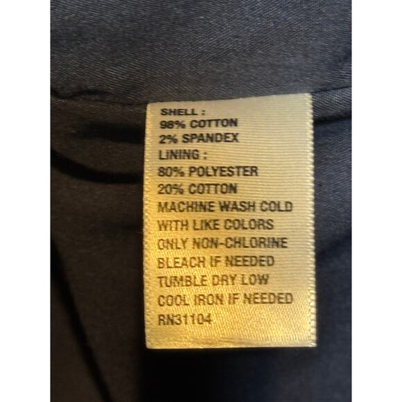 Crown & Ivy · XL · Cotton Blend · Ruffle Collar Swing Jacket · Navy Blue - Picture 7 of 8